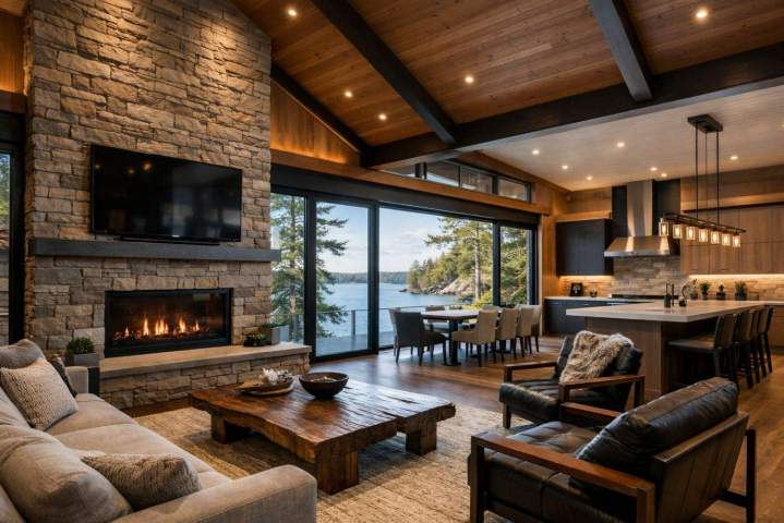 Modern interior space Muskoka Lakes